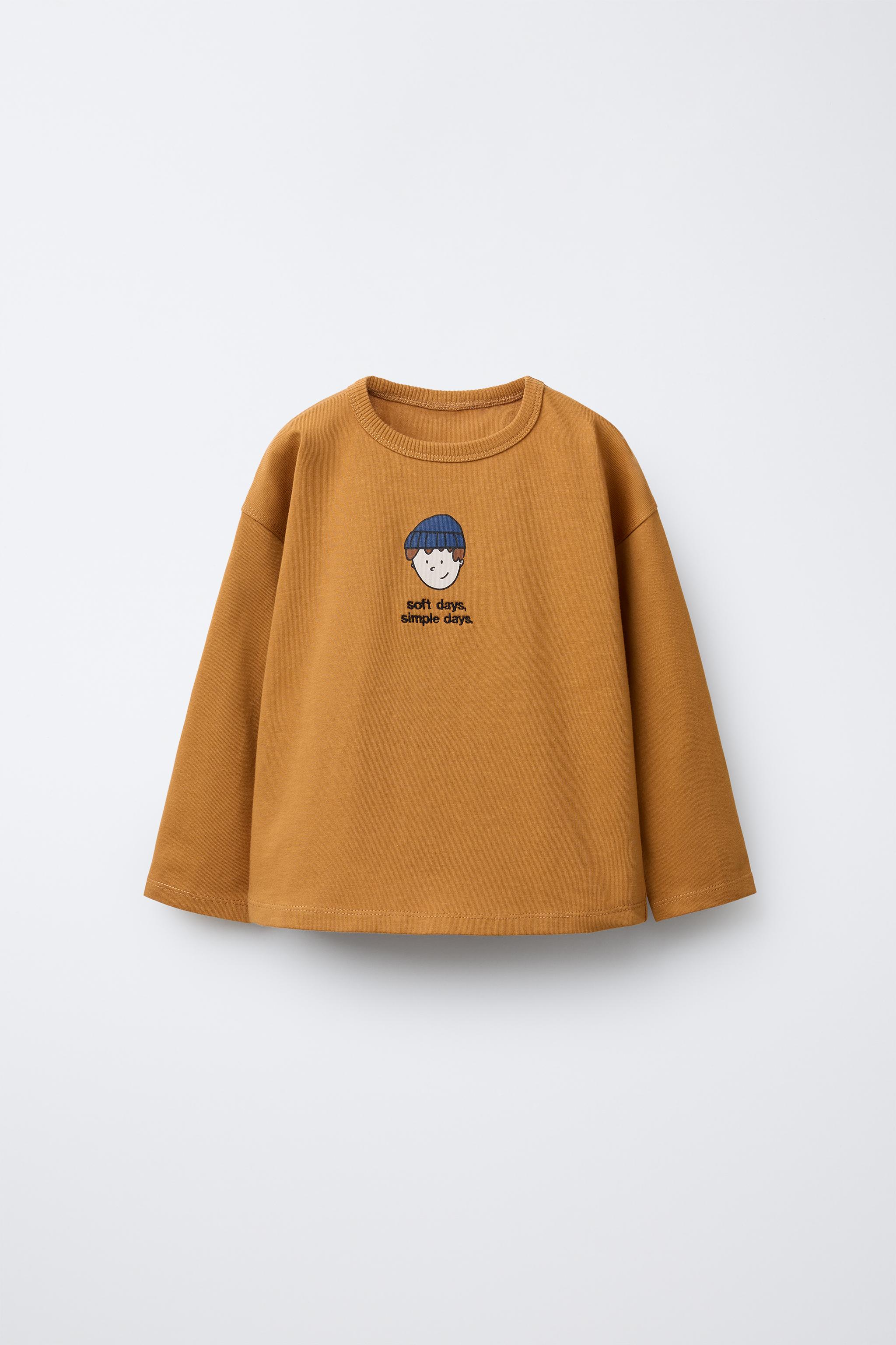 EMBROIDERED TEXT PRINT T-SHIRT